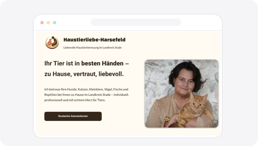 Die Website von Haustierliebe-Harsefeld